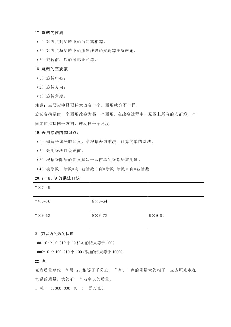 图片[3]-二年级数学下册小学知识点归纳-佑学宝学科网
