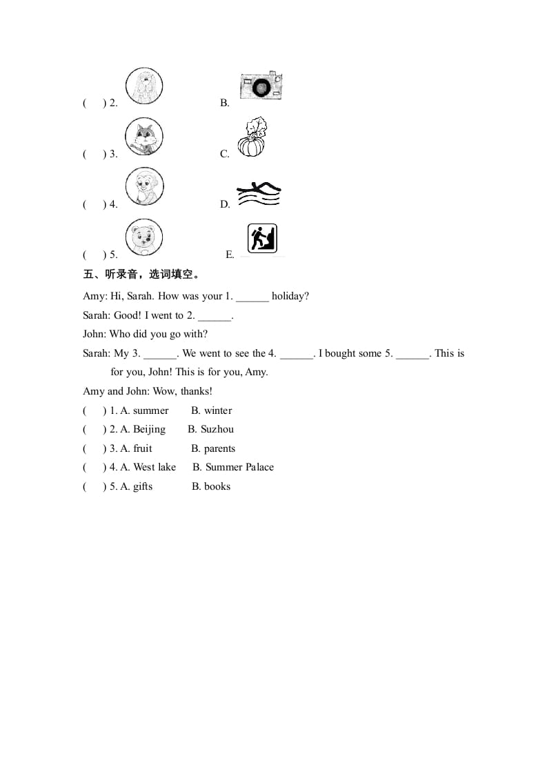 图片[2]-六年级英语下册Unit3WheredidyougoPartB同步听力训练人教PEP版-佑学宝学科网