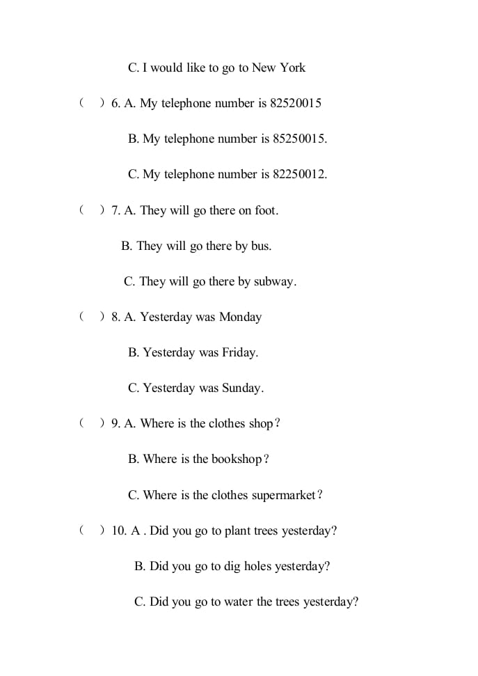 图片[3]-六年级英语上册期末试卷1（人教版一起点）-佑学宝学科网