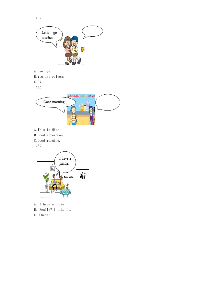 图片[3]-三年级英语上册期末测试卷1（人教PEP）-佑学宝学科网