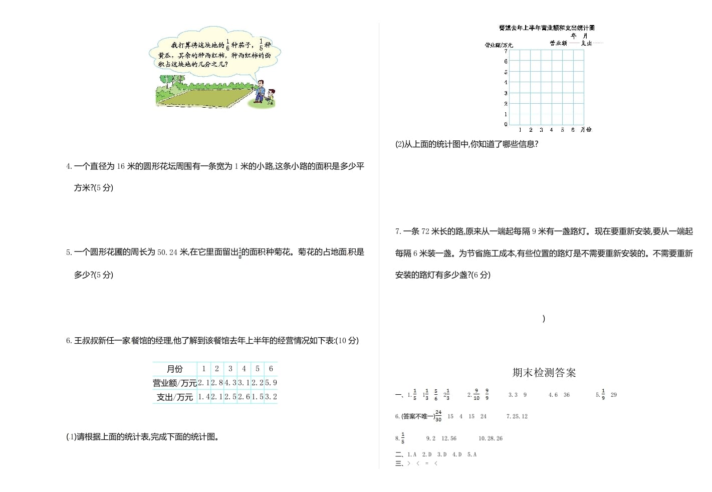 图片[3]-五年级数学下册苏教版下学期期末测试卷1-佑学宝学科网