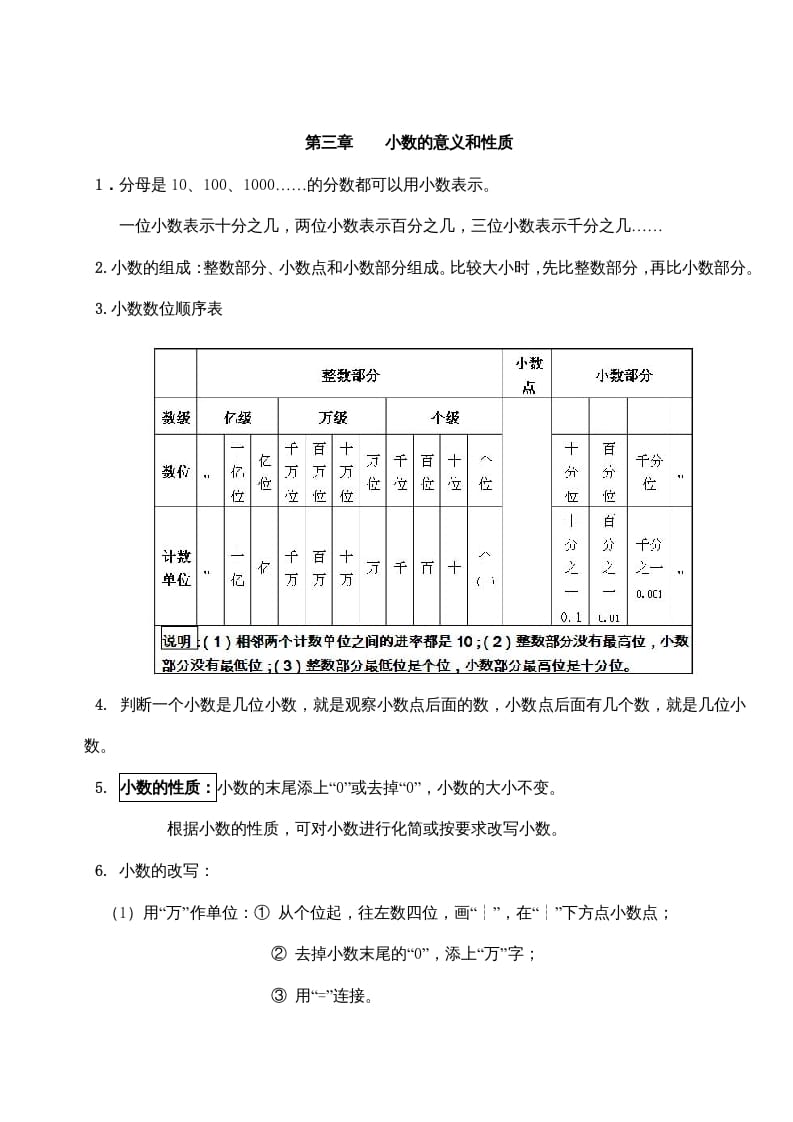 五年级数学上册第三单元小数的意义和性质（苏教版）-佑学宝学科网