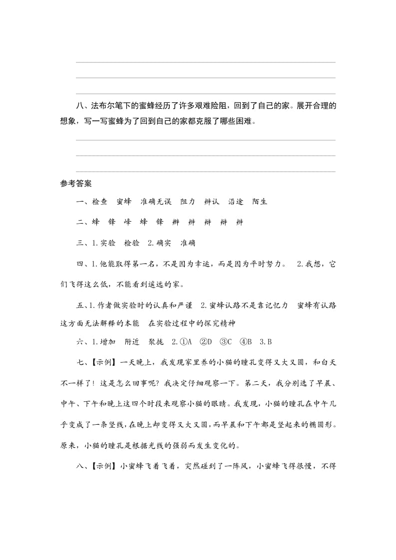 图片[3]-三年级语文下册14蜜蜂-佑学宝学科网