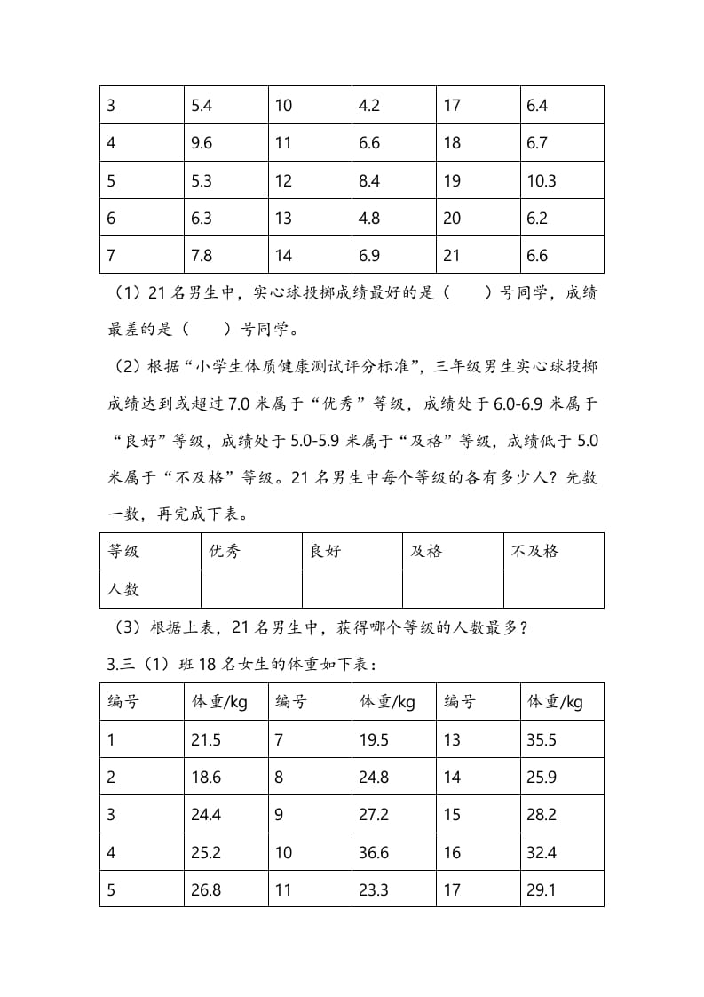 图片[2]-三年级数学下册9.2简单的数据排序和分组-佑学宝学科网