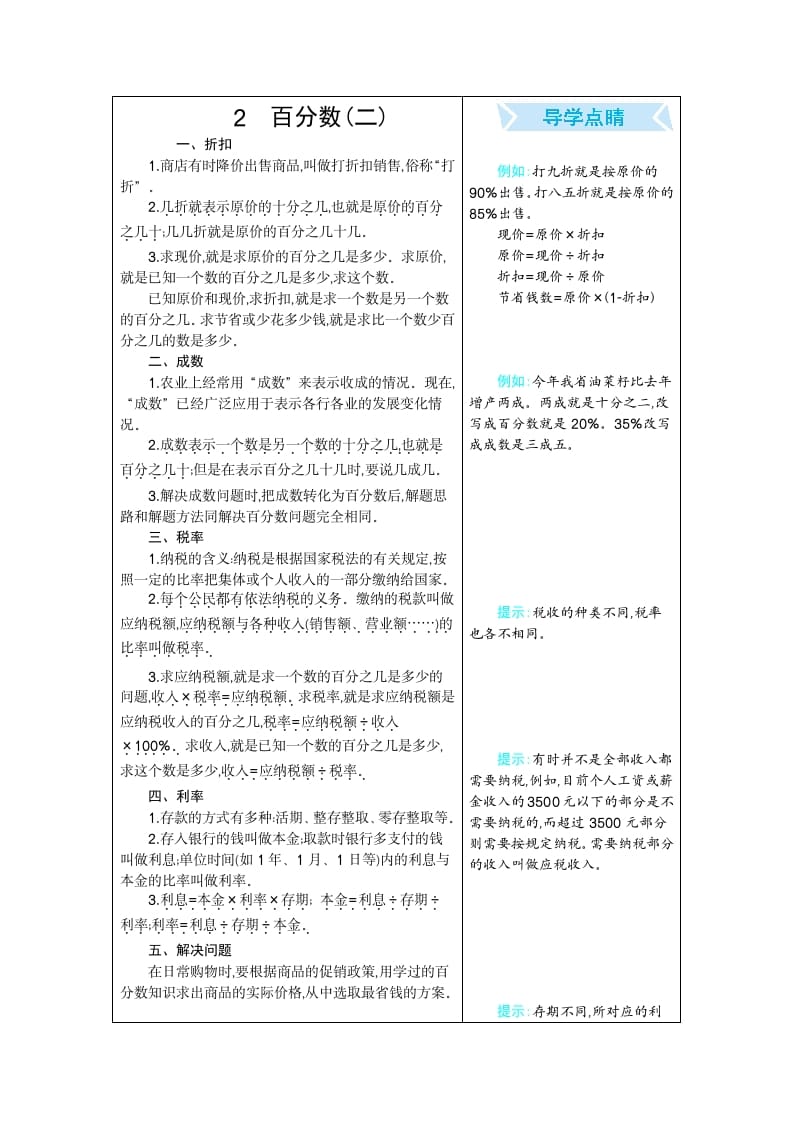 六年级数学下册2百分数（二）-佑学宝学科网