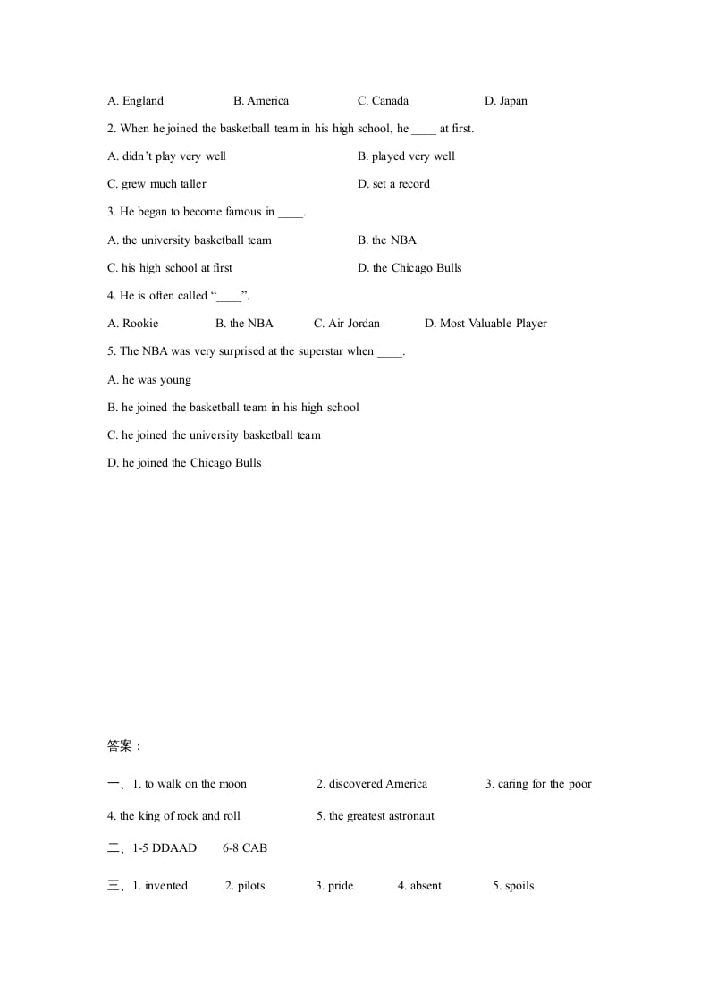 图片[3]-六年级英语上册Unit5FamousPeopleLesson2同步练习3（人教版一起点）-佑学宝学科网