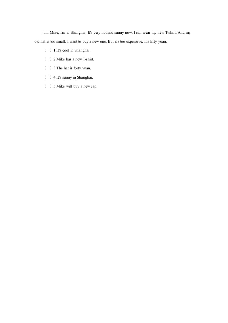 图片[2]-五年级英语上册Unit4习题第3课时（人教版一起点）-佑学宝学科网