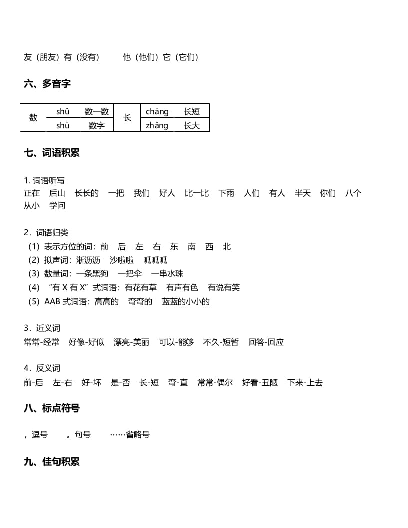 图片[2]-一年级语文上册-第6单元重难点知识总结（部编版）-佑学宝学科网