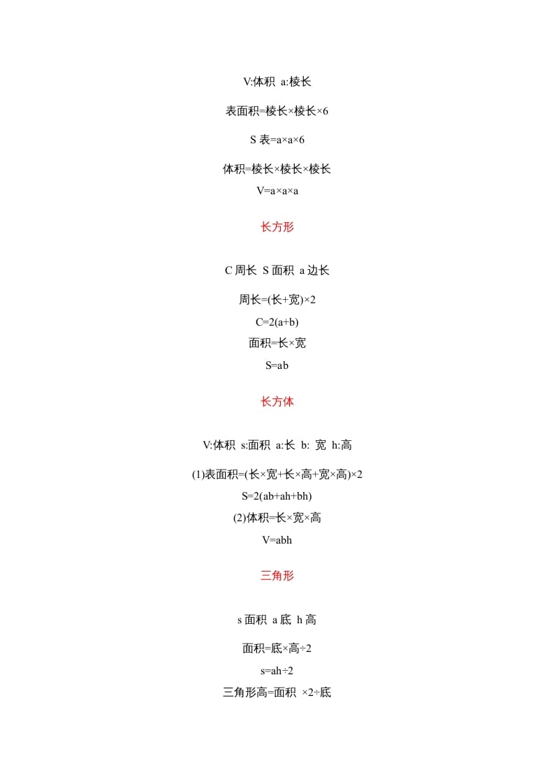 图片[3]-五年级数学下册小学一到六年级关系式及公式-佑学宝学科网