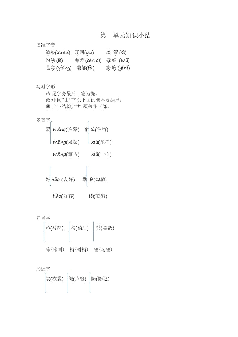 六年级语文上册知识要点（部编版）-佑学宝学科网