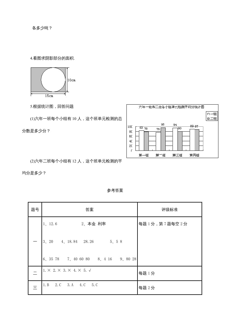 图片[3]-六年级数学上册期末试卷2（北师大版）-佑学宝学科网