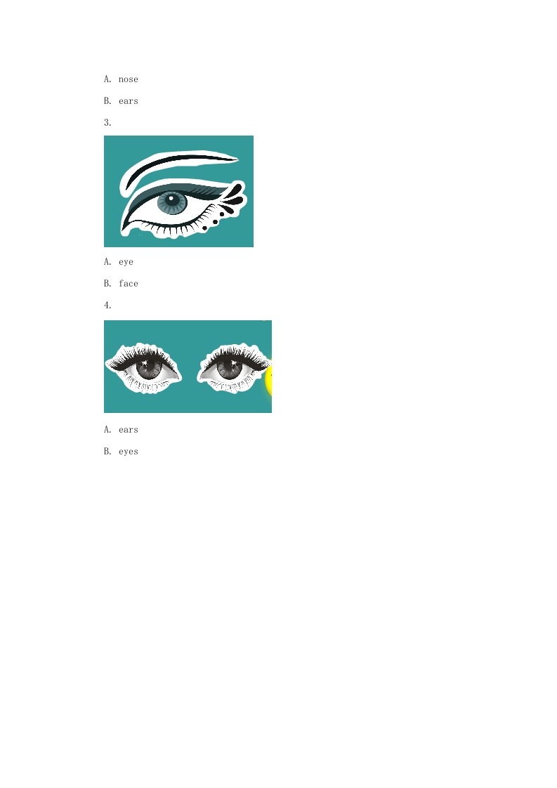 图片[2]-一年级英语上册Face习题2（人教一起点）-佑学宝学科网