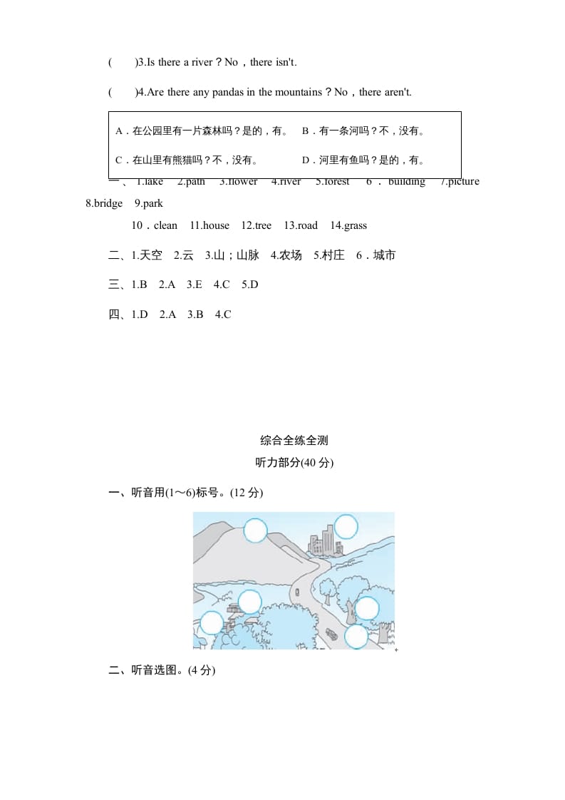 图片[2]-五年级英语上册Unit6《Inanaturepark》单元测试（人教版PEP）-佑学宝学科网