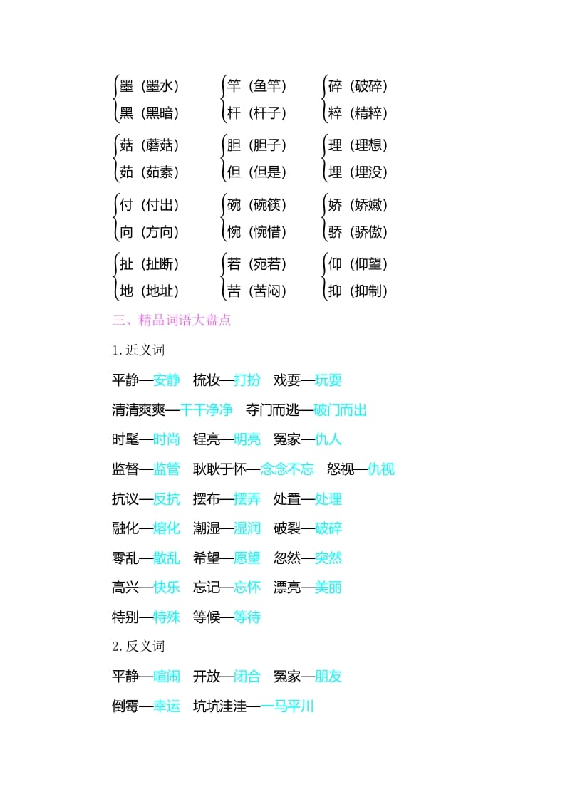 图片[2]-三年级语文下册知识小结-第六单元-佑学宝学科网