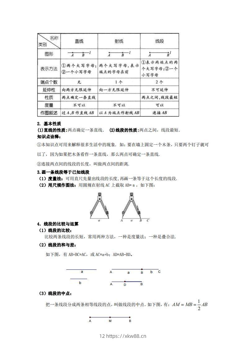 图片[2]-青岛版七年级上册数学知识点汇总-佑学宝学科网