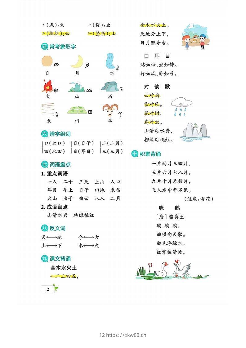 图片[2]-一上语文必考梳理-佑学宝学科网