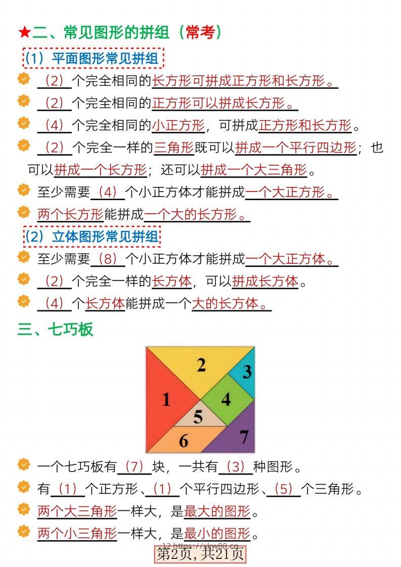 图片[2]-2015一年级数学下册全册考点知识汇总21页-佑学宝学科网