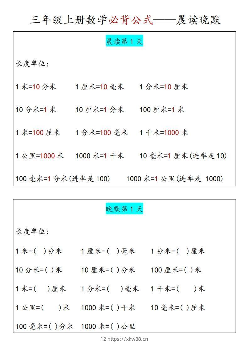 【三上】数学必背汇总-佑学宝学科网