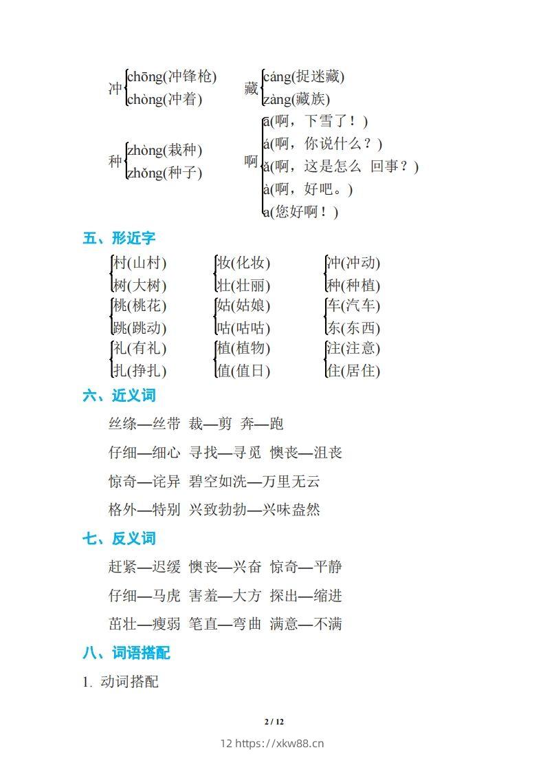 图片[2]-语文二年级下册期中复习知识要点-佑学宝学科网