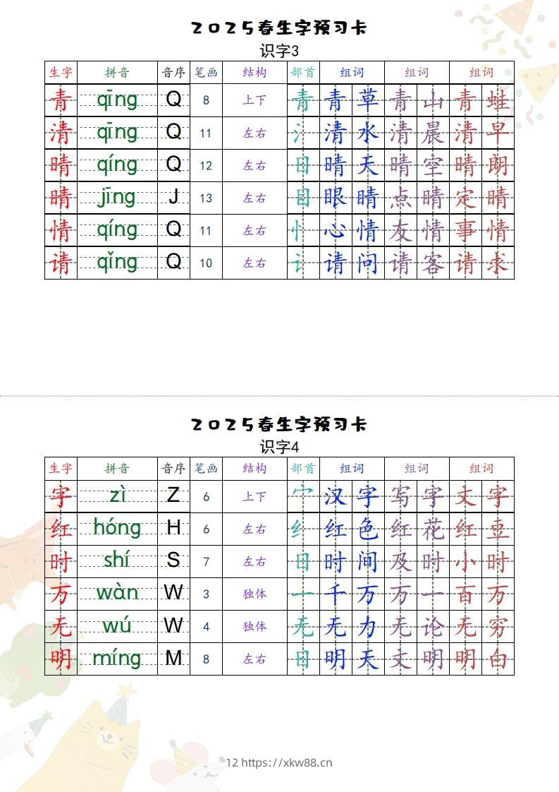 图片[2]-25一下语文【预习卡】-佑学宝学科网