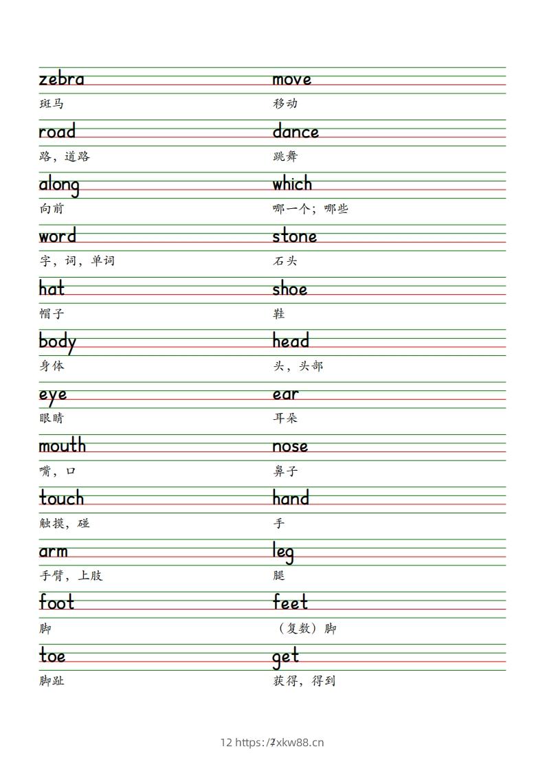 图片[2]-2025春新版三下外研版英语单词木棍体字帖-Unit1-6-佑学宝学科网