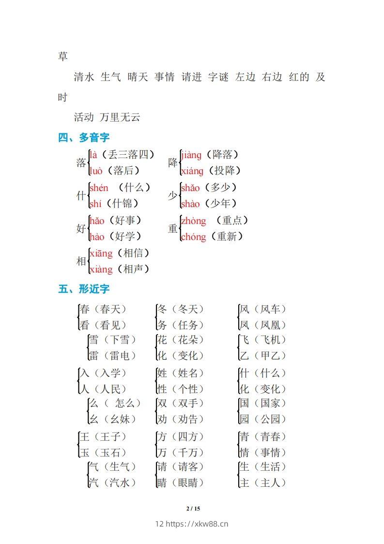 图片[2]-语文一年级下册期中复习知识要点-佑学宝学科网