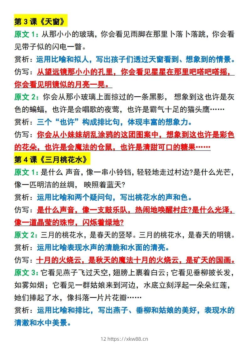 图片[2]-四年级下册语文必考重点句子仿写-佑学宝学科网