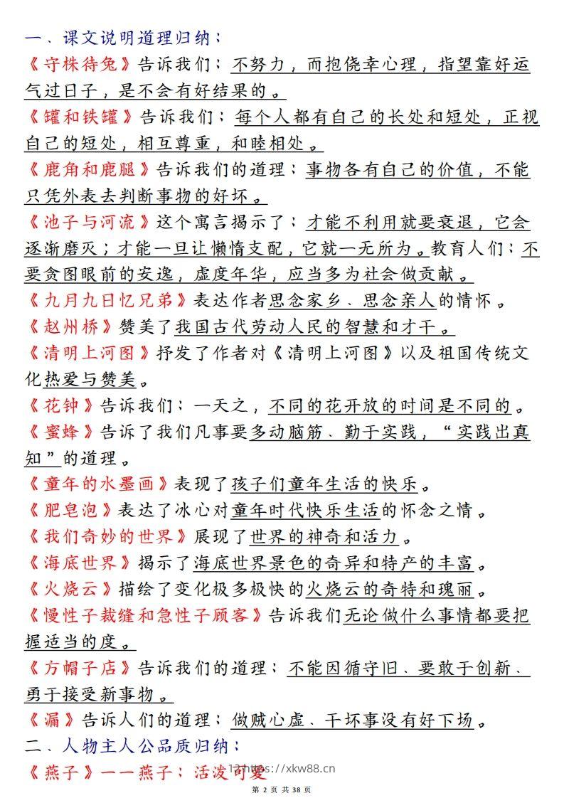 图片[2]-期末复习重点知识汇总三下语文-佑学宝学科网