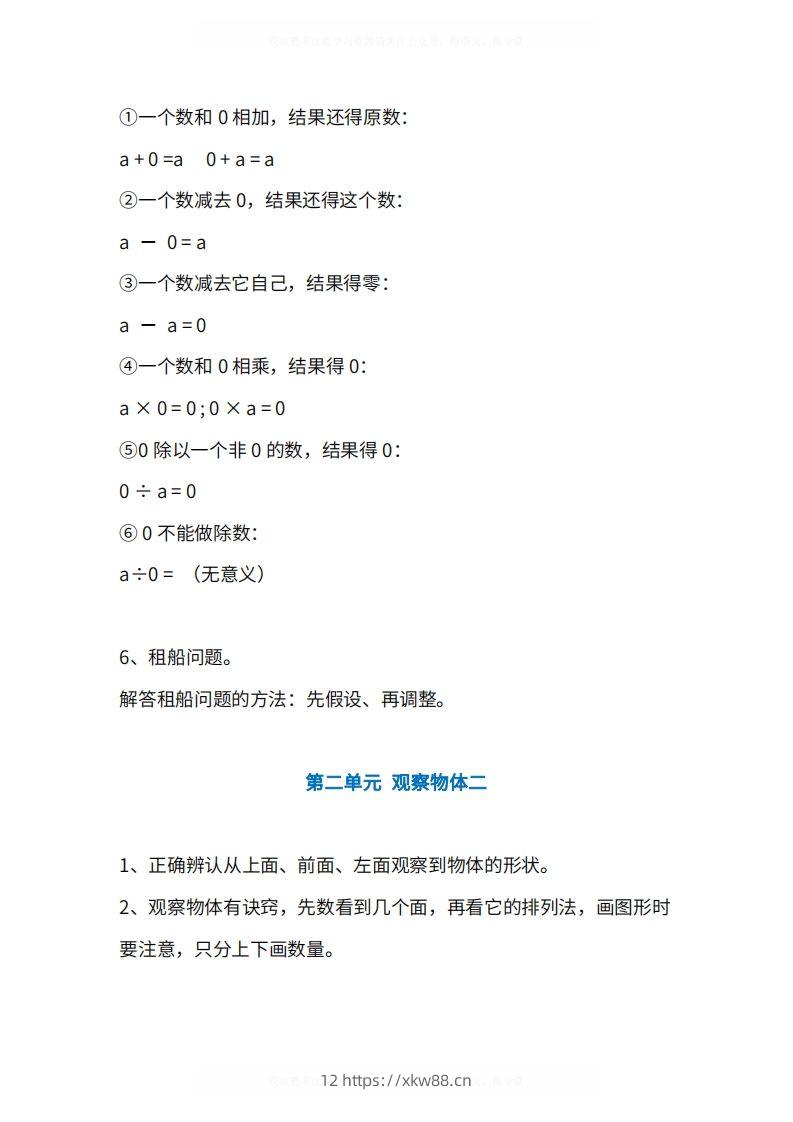 图片[3]-人教版4年级数学下册知识点1-4单元-佑学宝学科网