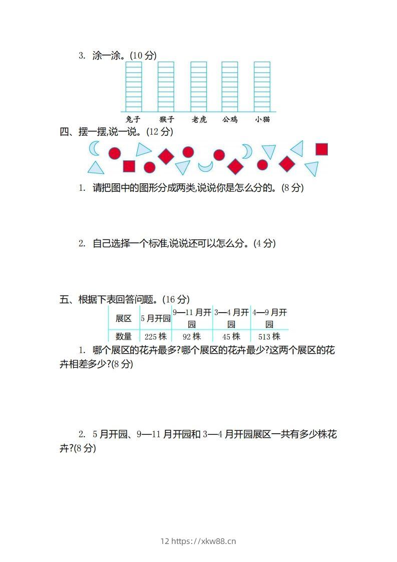 图片[2]-二（下）青岛版数学第九单元检测卷.2（54制）-佑学宝学科网