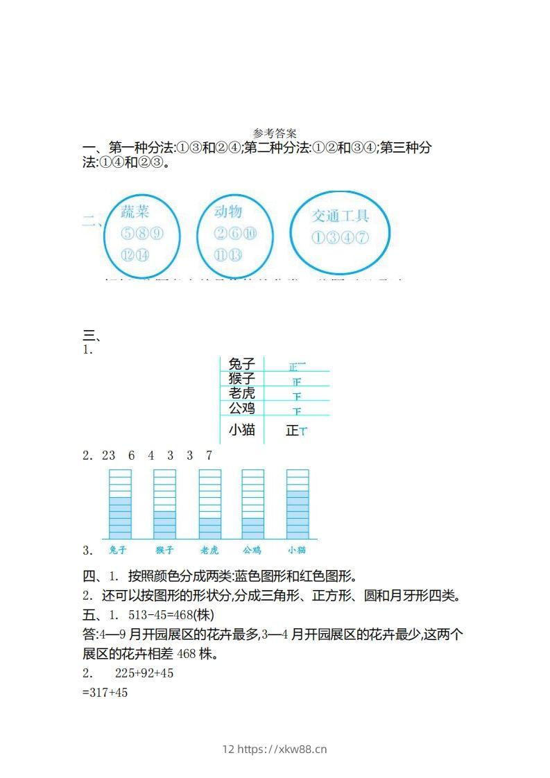 图片[3]-二（下）青岛版数学第九单元检测卷.2（54制）-佑学宝学科网