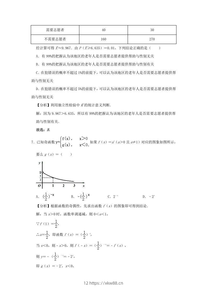 图片[3]-2020-2021年北京市昌平区高二数学下学期期末试题及答案(Word版)-佑学宝学科网