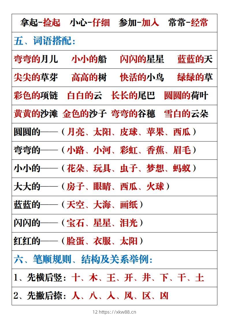 图片[3]-【重点易考复习总结】一上语文-佑学宝学科网