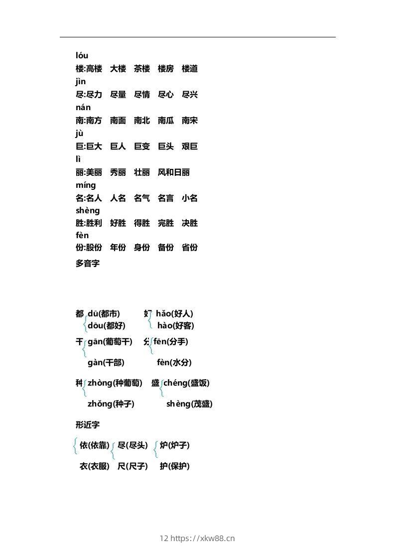 图片[2]-二上语文第四单元知识重点-佑学宝学科网