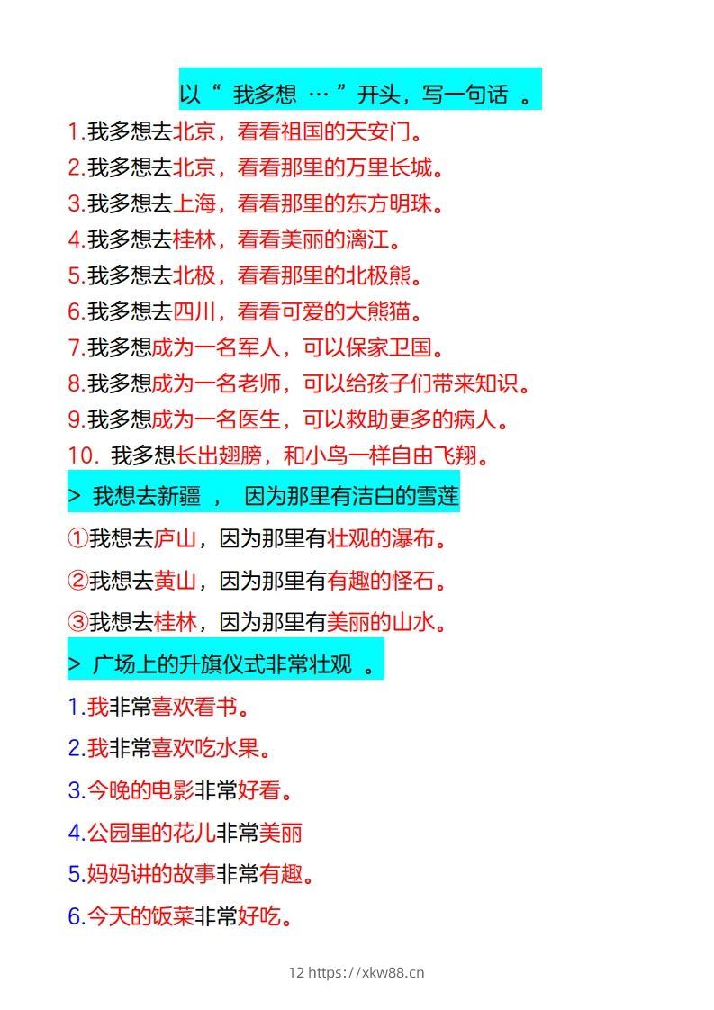 图片[3]-4_一年级下册仿写句子-佑学宝学科网