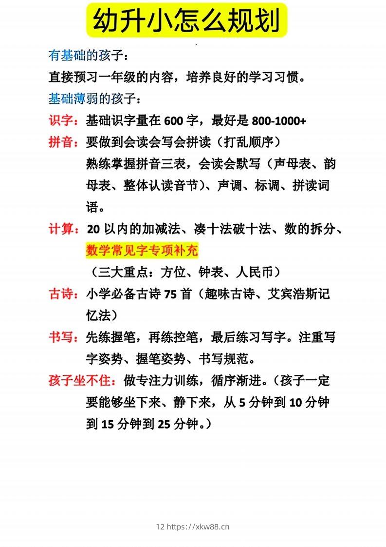 幼升小怎么规划-佑学宝学科网