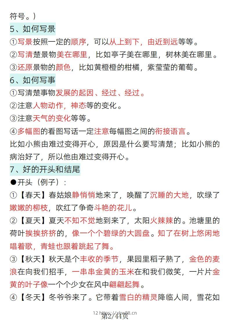 图片[2]-2025一年级语文下册看图写话要点总结+常考看图写话专项训练-佑学宝学科网