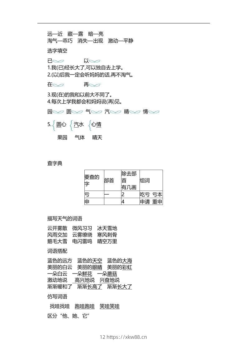 图片[3]-二上语文第七单元知识重点-佑学宝学科网