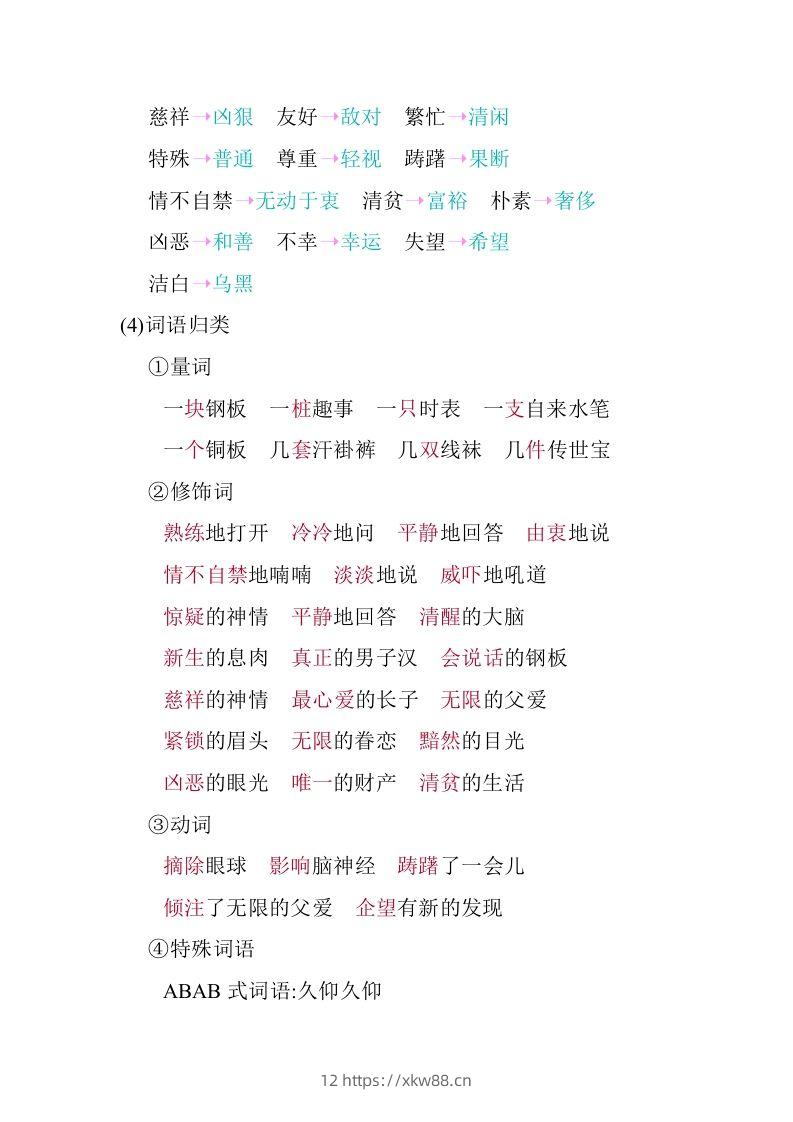 图片[3]-五年级语文下册第四单元知识小结（部编版）-佑学宝学科网