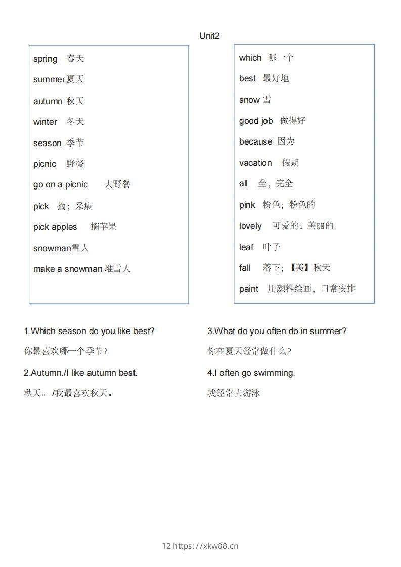 图片[2]-五年级英语下册单词表1（人教PEP版）-佑学宝学科网