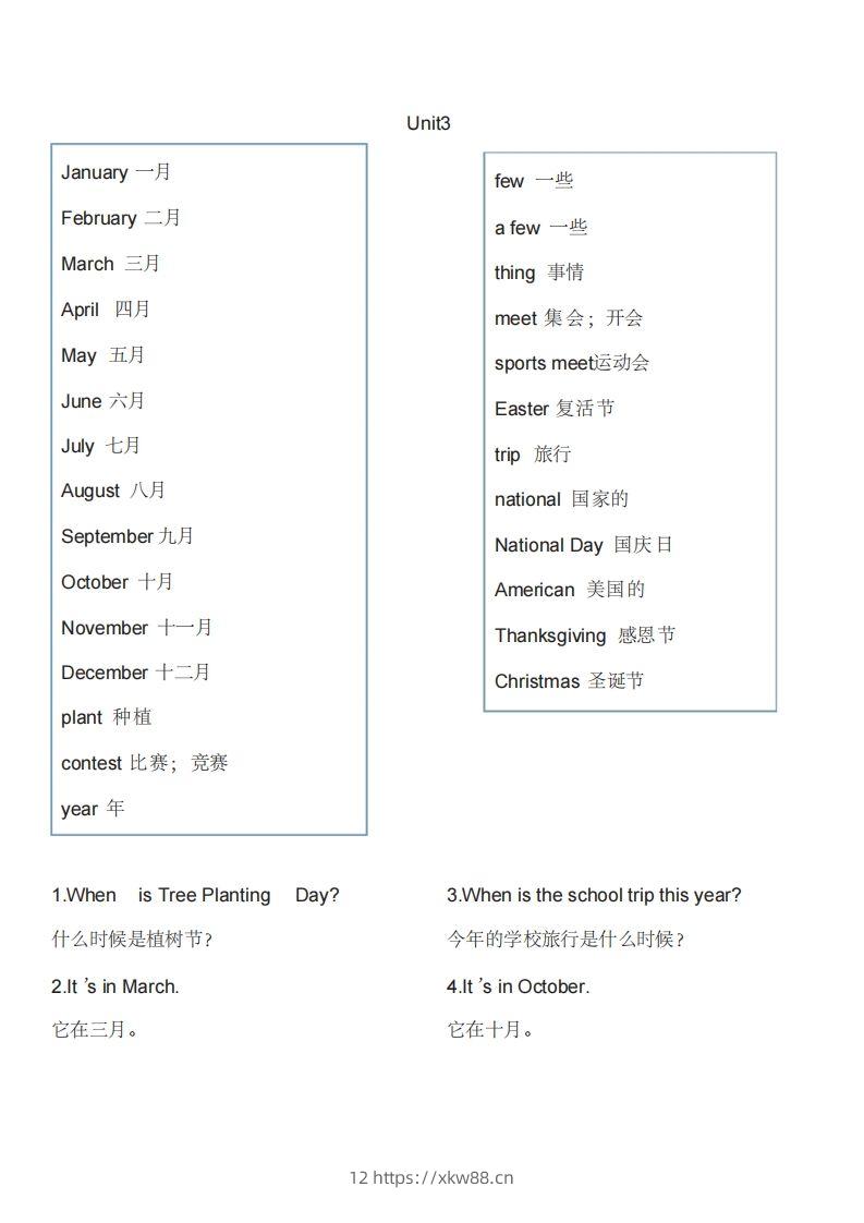图片[3]-五年级英语下册单词表1（人教PEP版）-佑学宝学科网