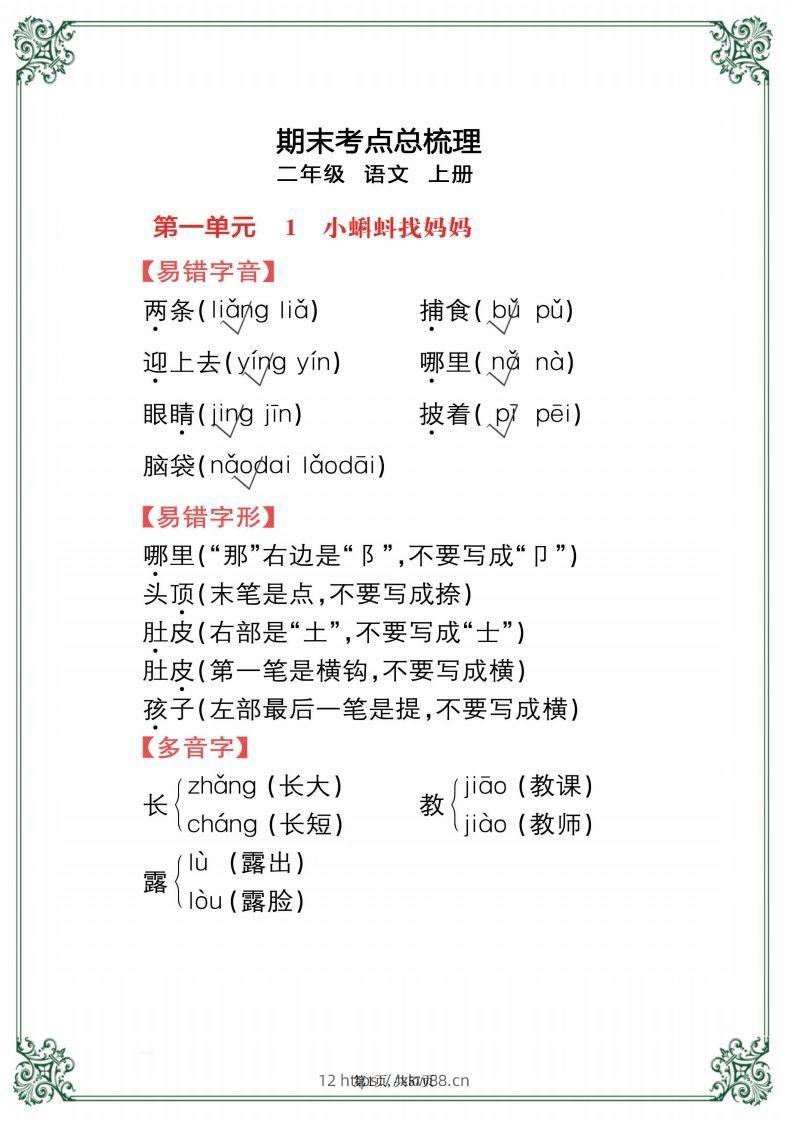 【考点总梳理57页】二上语文-佑学宝学科网