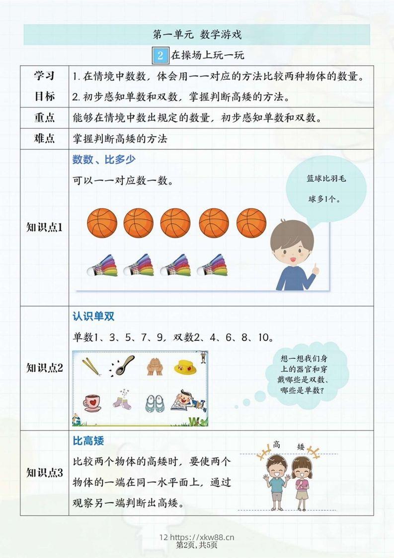 图片[2]-一年级上册数学重点知识汇总-佑学宝学科网