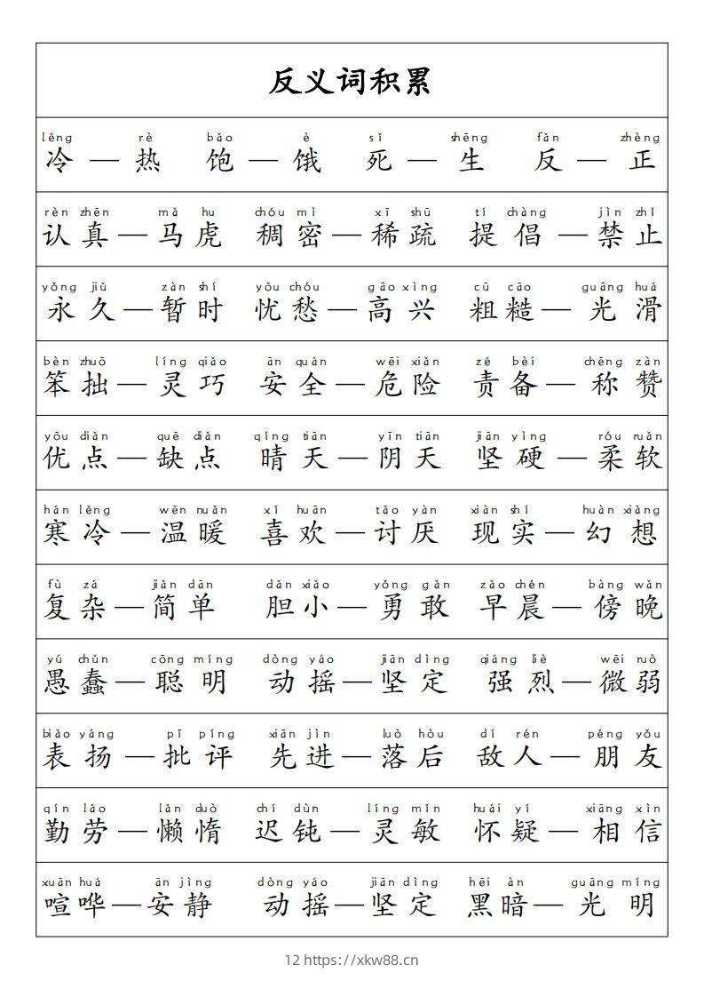 图片[3]-【重点必考词语积累】一上语文-佑学宝学科网