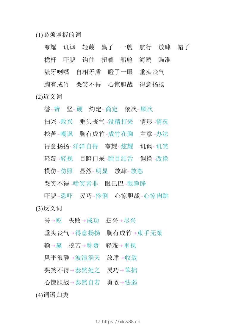 图片[2]-五年级语文下册05.第六单元知识小结（部编版）-佑学宝学科网