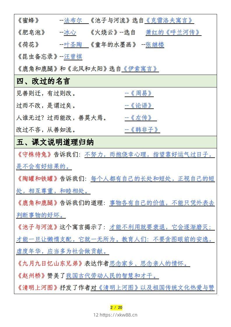 图片[2]-三下语文全册重要考点归纳总结-佑学宝学科网