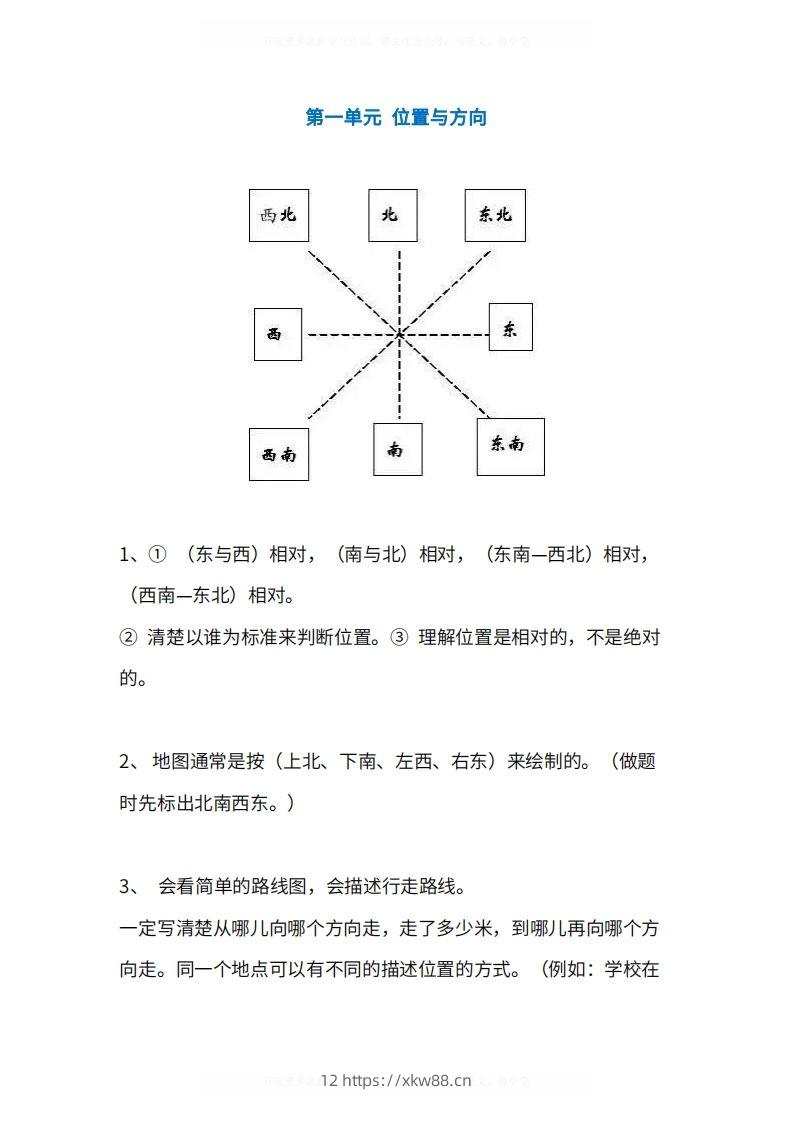 人教版3年级数学下册知识点1-4单元-佑学宝学科网