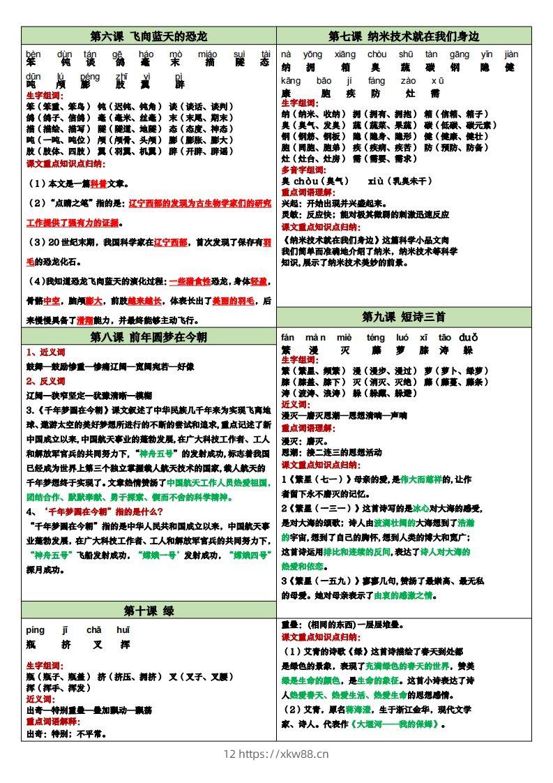 图片[2]-【课课贴】四下语文-佑学宝学科网