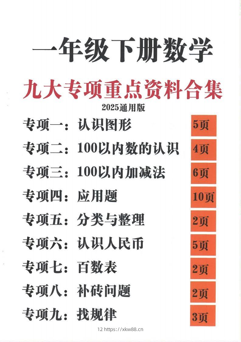 2015新一年级下册数学九大专项合集-佑学宝学科网