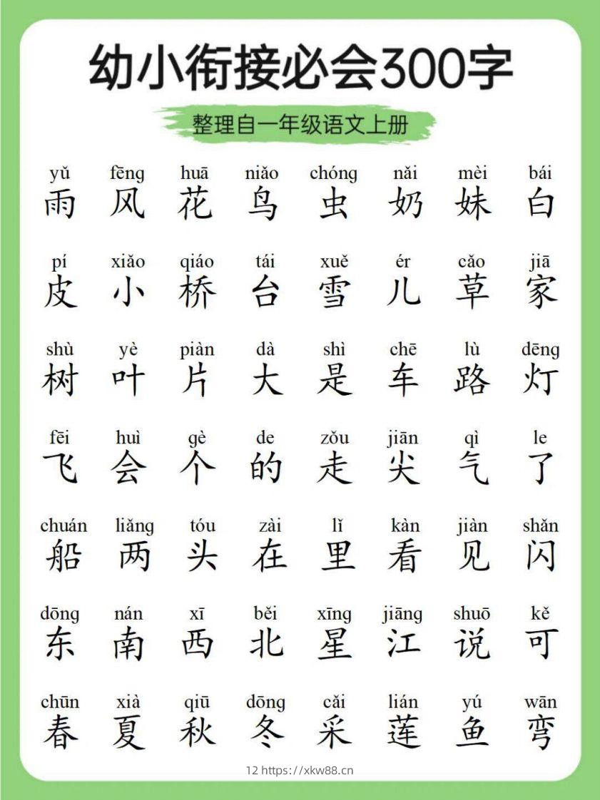 图片[2]-幼小衔接必会300字-佑学宝学科网